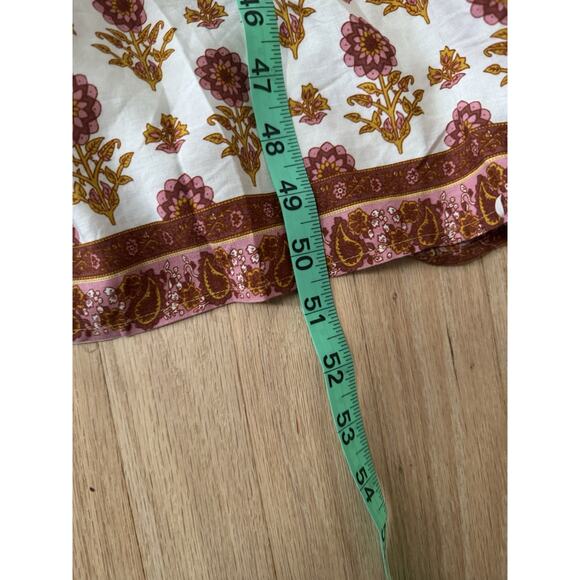 Bohme Floral Rayon Maxi Dress Women XL Yellow Boho Cottagecore Hippie Festival - Picture 10 of 11